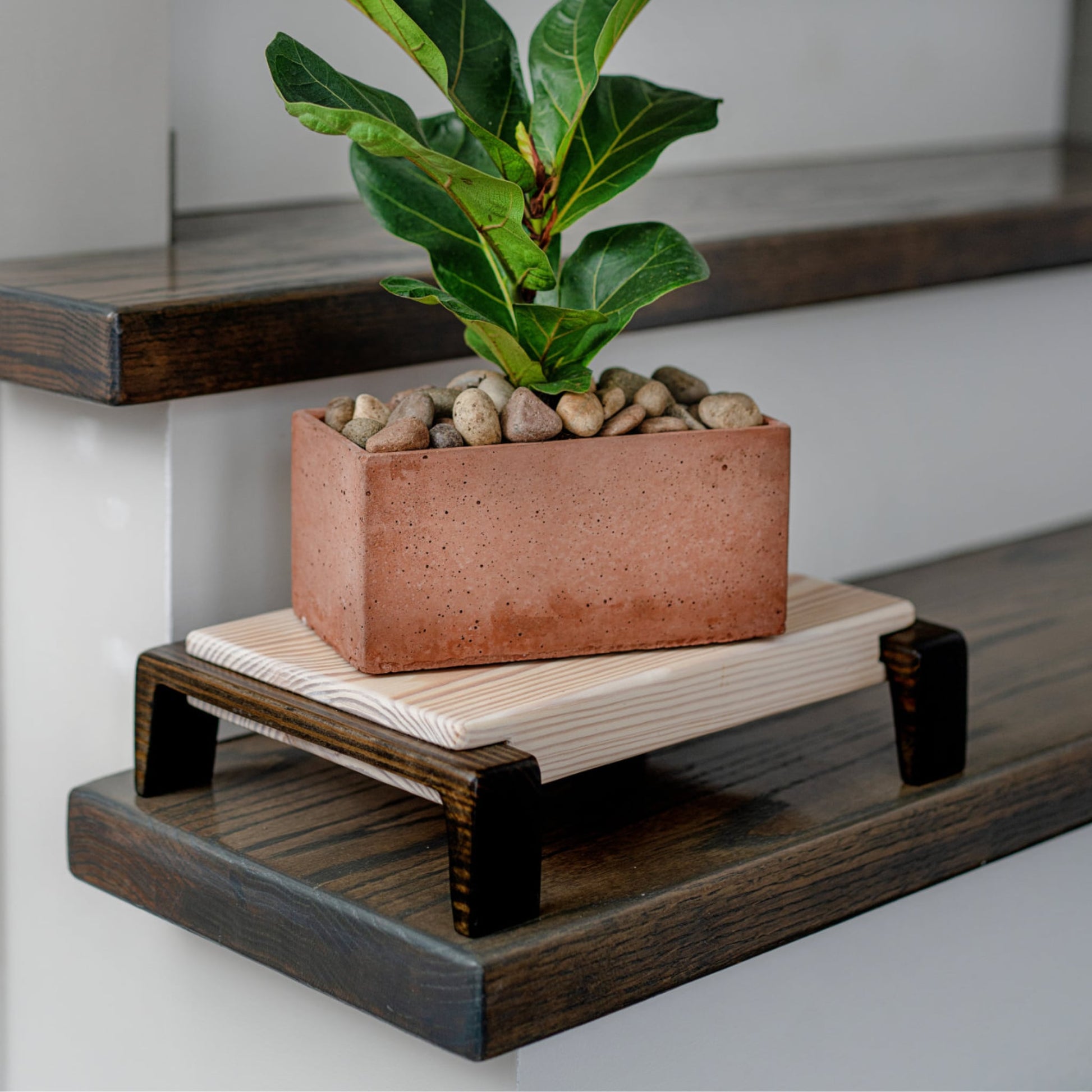 Plant Stand - “Side legs rectangular” - Woodcookshop