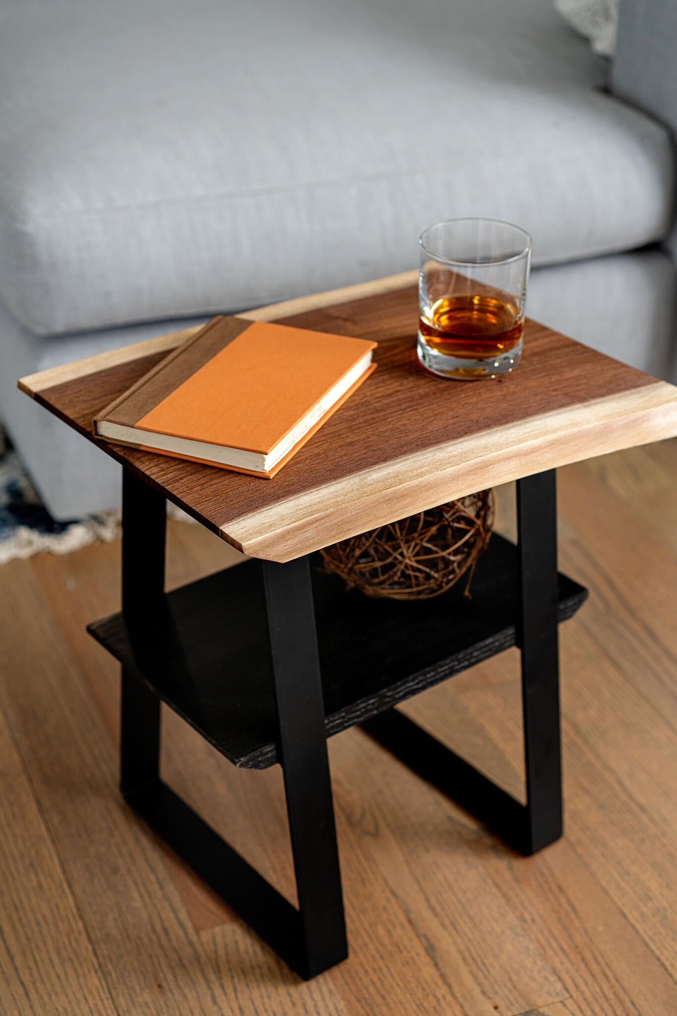 Side Table - “Live edge Chocolate” - Woodcookshop